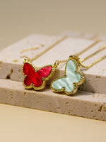 Load image into Gallery viewer, • Butterfly Pendant Necklace| Mother of Pearl Necklace | White Mother of Pearl Pendant •
