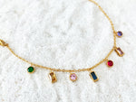 Load image into Gallery viewer, • Baguette Rainbow Gemstone Bracelet | 18K Gold Bracelet | Summer Bracelet •
