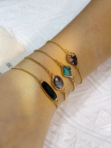 • Crystal Bracelet | Diamond Shape Gold Bracelet | Teardrop Shape Bracelet •