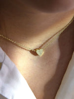 Load image into Gallery viewer, • Tiny Gold Heart Initial Necklace | Personalised Tiny Heart | Initial Necklace For Girls •
