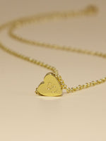 Load image into Gallery viewer, • Tiny Gold Heart Initial Necklace | Personalised Tiny Heart | Initial Necklace For Girls •
