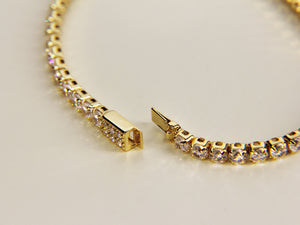 • Tennis Bracelet Gold Bracelet For Women Stacking Bracelet Sterling Silver •