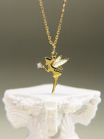 Load image into Gallery viewer, • Fairy Necklace Neverland Tinkerbell Necklace Fairytale Diamond Jewelry •
