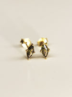 Load image into Gallery viewer, • Olive Marquise Earrings Vintage Style Ear Studs Gold Tiny Diamond Earring •
