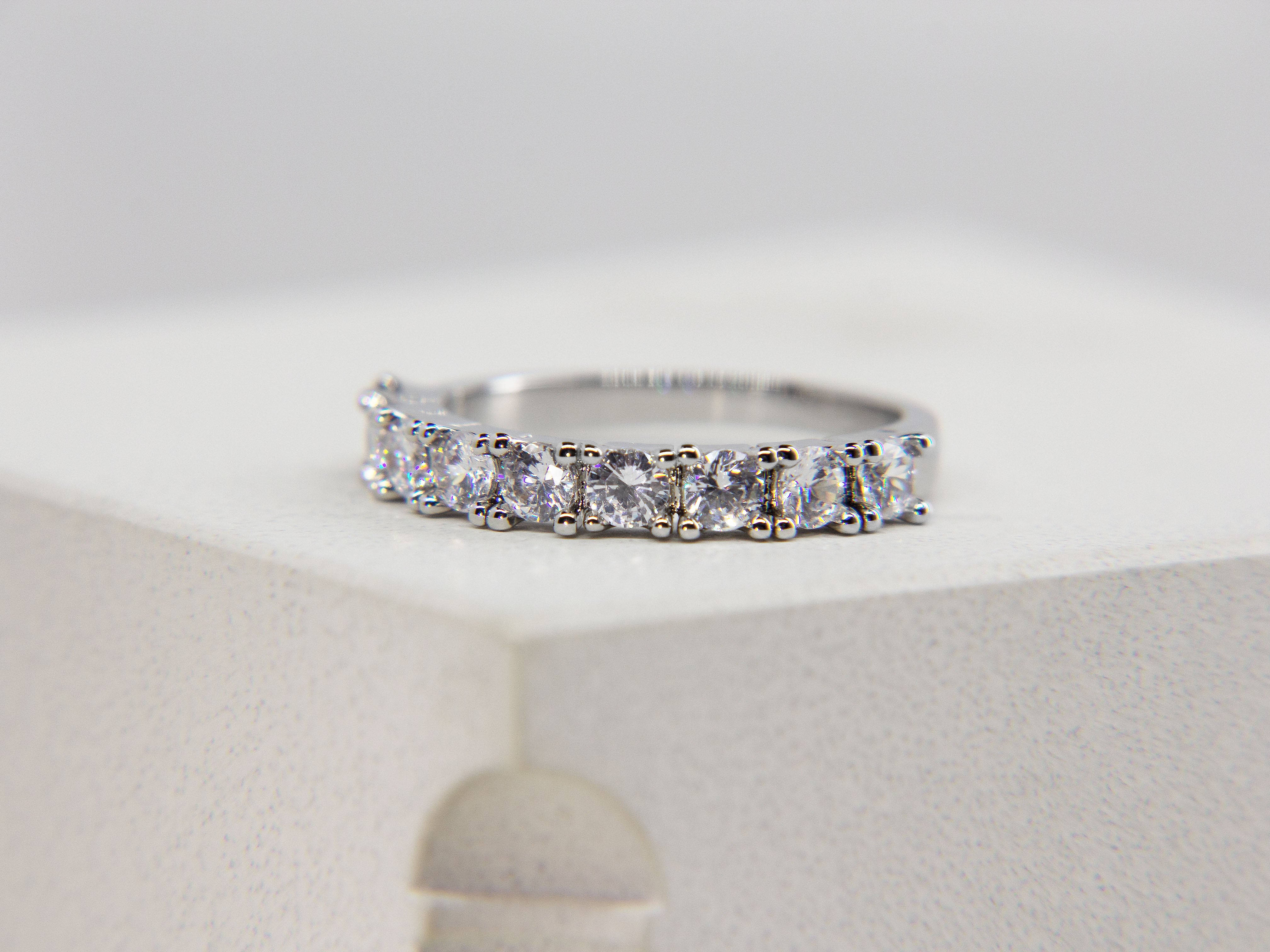 • Minimalist Diamond Eternity Ring | Moissanite Diamond Jewelry | White Diamond Ring •