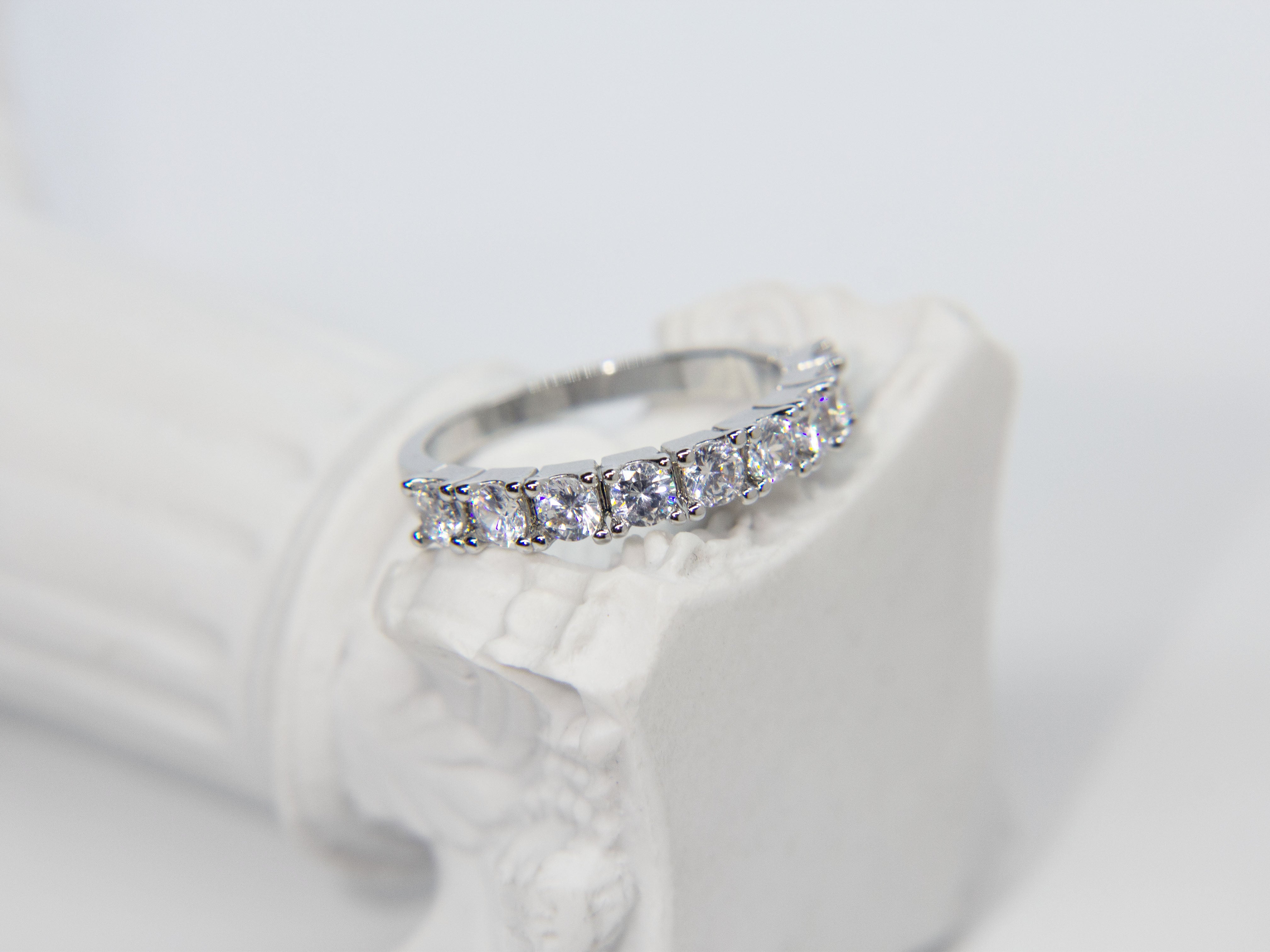 • Minimalist Diamond Eternity Ring | Moissanite Diamond Jewelry | White Diamond Ring •