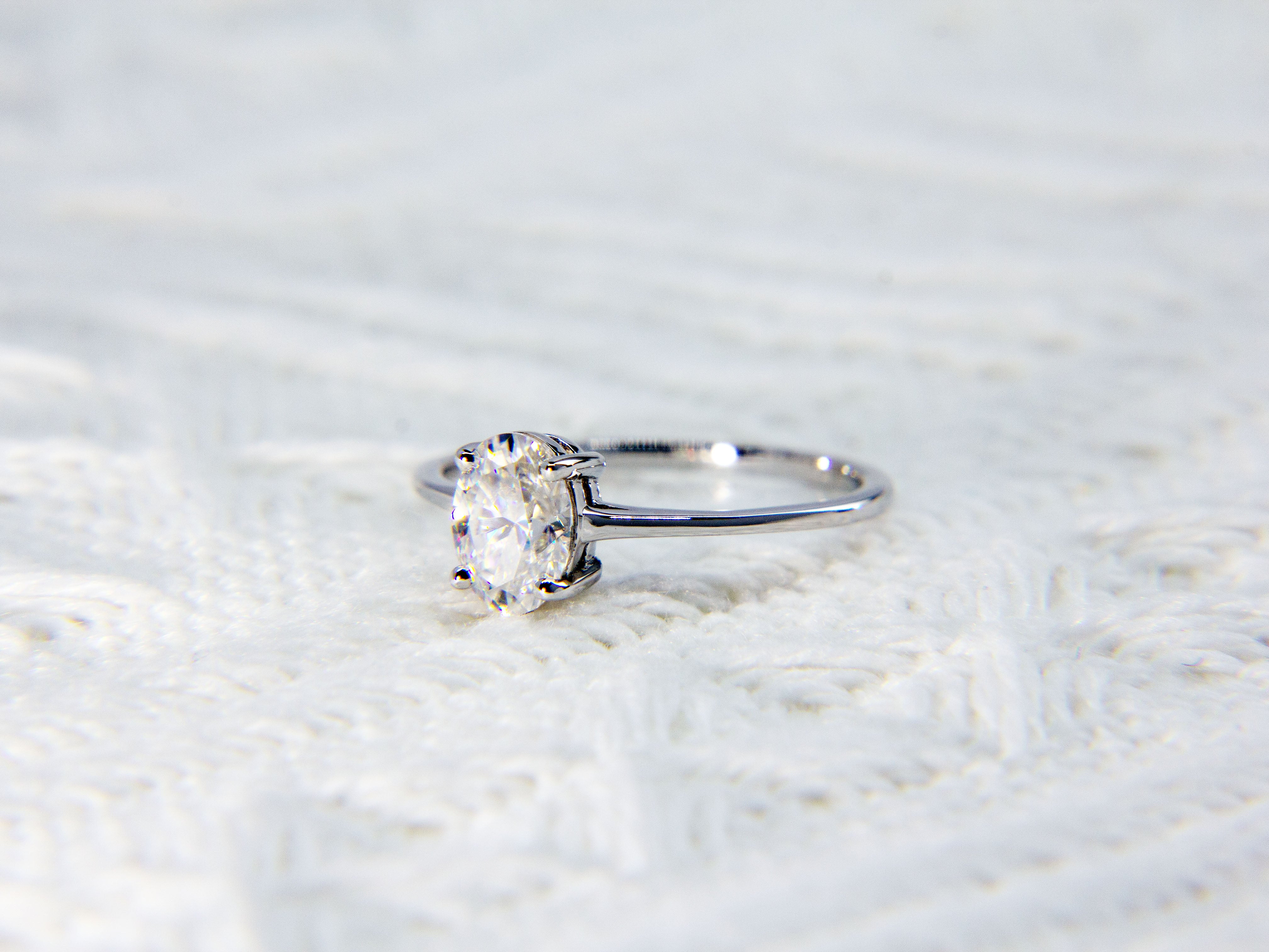 • Princess Oval Diamond Ring | Moissanite Diamond Ring | Personalised Engage Ring •