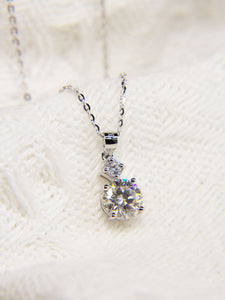 • 1ct Solitaire Moissanite Diamond Pendant Necklace •