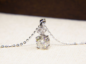 • 1ct Solitaire Moissanite Diamond Pendant Necklace •