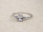 Load image into Gallery viewer, • Princess Emerald Diamond Ring | Moissanite Diamond Ring | Elegant Engagement Ring •
