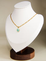 Load image into Gallery viewer, • Amazonite Pendant Necklace | Dainty Amazonite Jewelry |Amazonite Gold Pendant •
