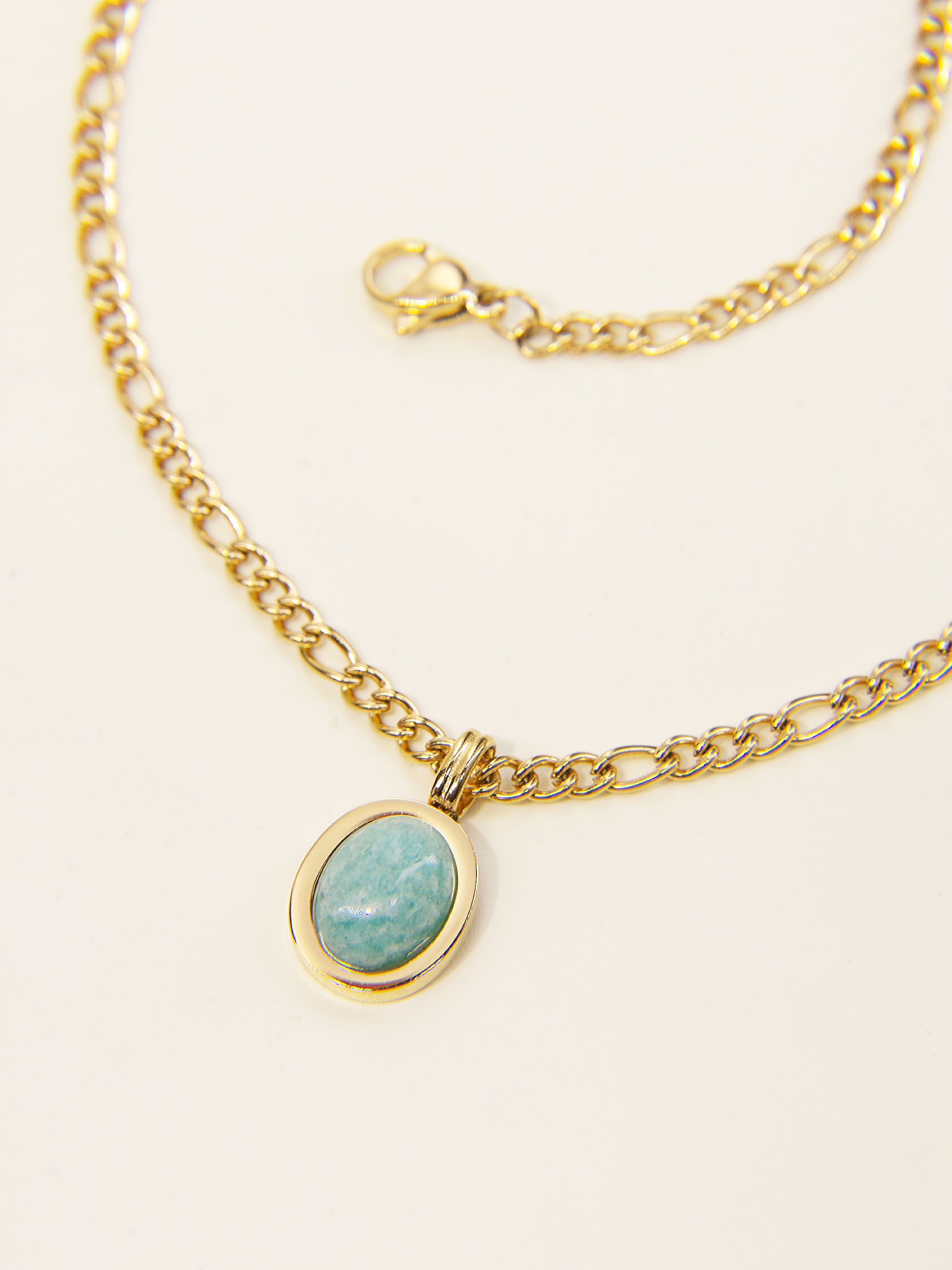 • Amazonite Pendant Necklace | Dainty Amazonite Jewelry |Amazonite Gold Pendant •