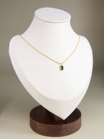 Load image into Gallery viewer, • Emerald Gemstone Necklace | 18K Gold Vintage Necklace| Emerald Pendant Necklace •
