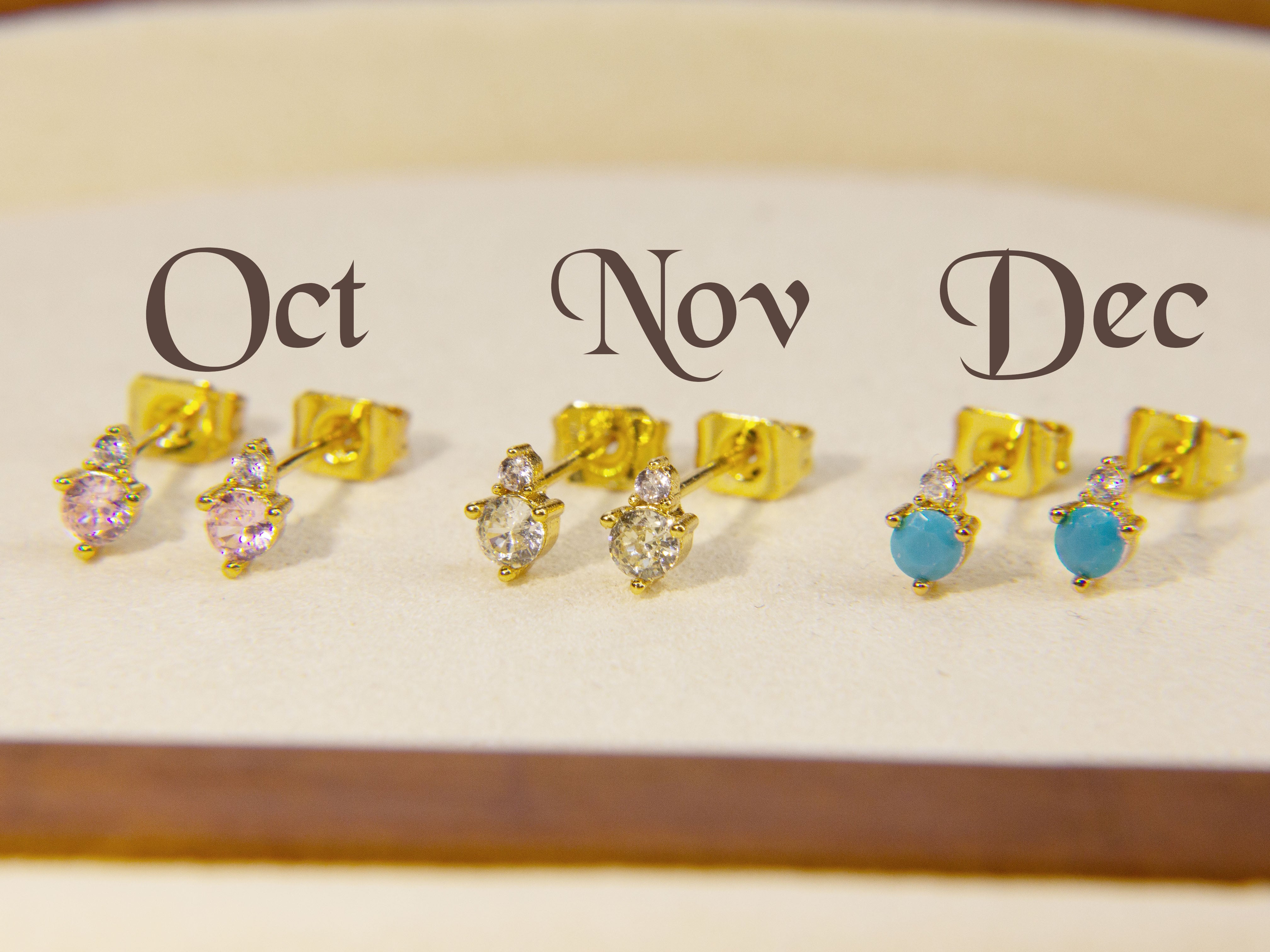 • Diamond Birthstone Stud Earrings | Tiny Birthstone Jewelry | Diamond Birthstone •