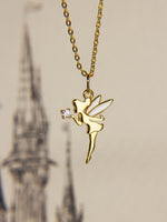 Load image into Gallery viewer, • Fairy Necklace Neverland Tinkerbell Necklace Fairytale Diamond Jewelry •
