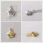 Load image into Gallery viewer, • Smiling Star Necklace Smiley Face Necklace Sterling Silver Pendant Jewelry •
