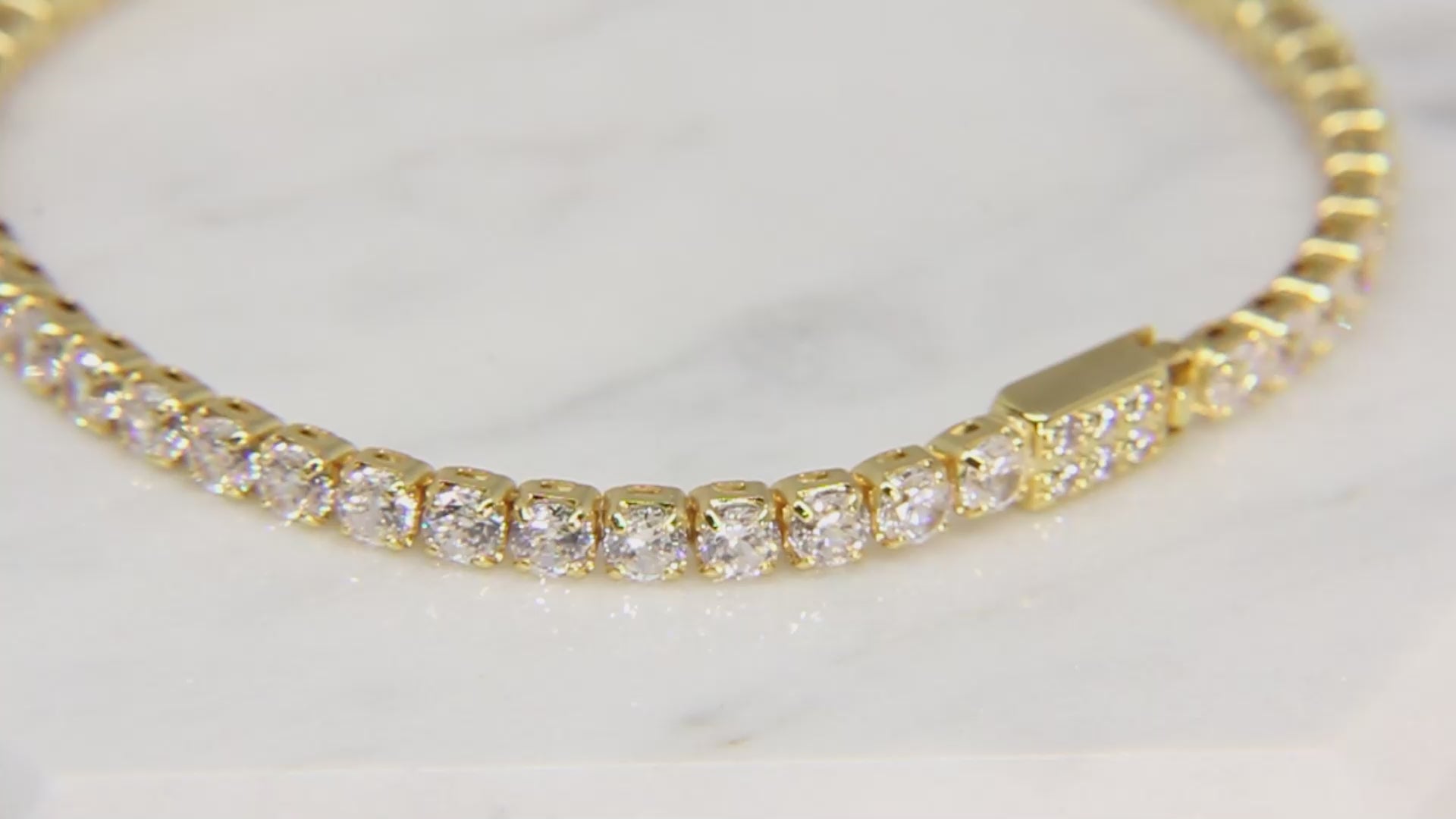 • Tennis Bracelet Gold Bracelet For Women Stacking Bracelet Sterling Silver •