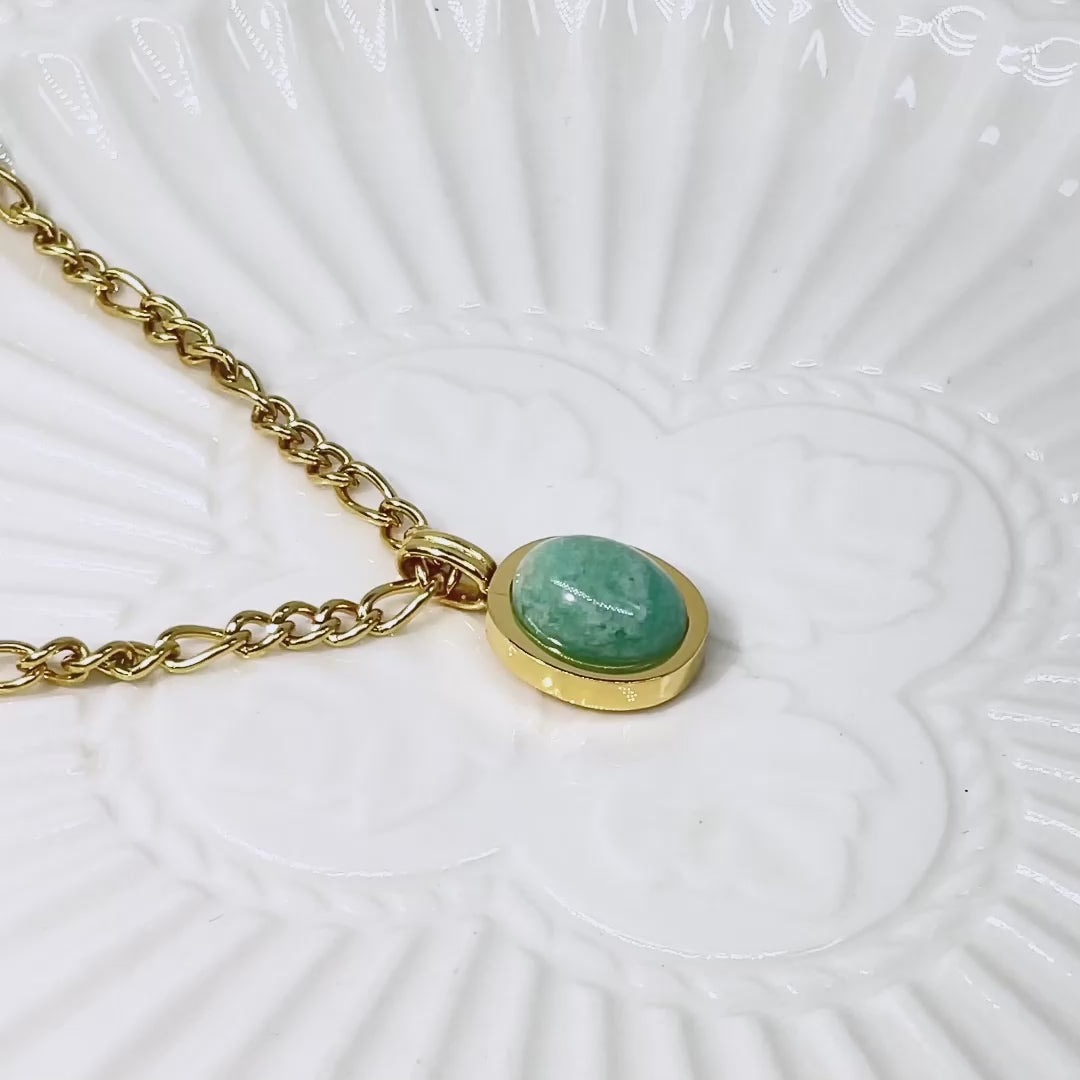 • Amazonite Pendant Necklace | Dainty Amazonite Jewelry |Amazonite Gold Pendant •