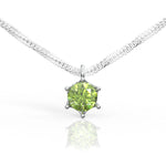 Load image into Gallery viewer, • Round Olive Diamond Pendant Necklace | Vintage Crystal Necklace | Sparkle Twist Chain •
