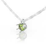 Load image into Gallery viewer, • Round Olive Diamond Pendant Necklace | Vintage Crystal Necklace | Sparkle Twist Chain •
