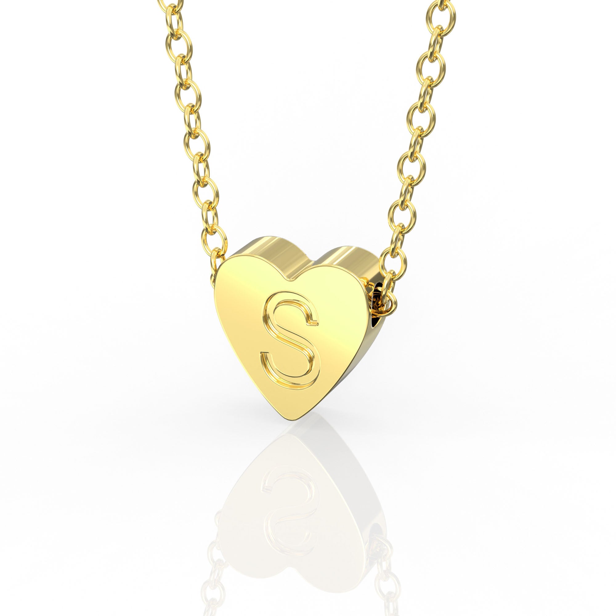 • Tiny Gold Heart Initial Necklace | Personalised Tiny Heart | Initial Necklace For Girls •