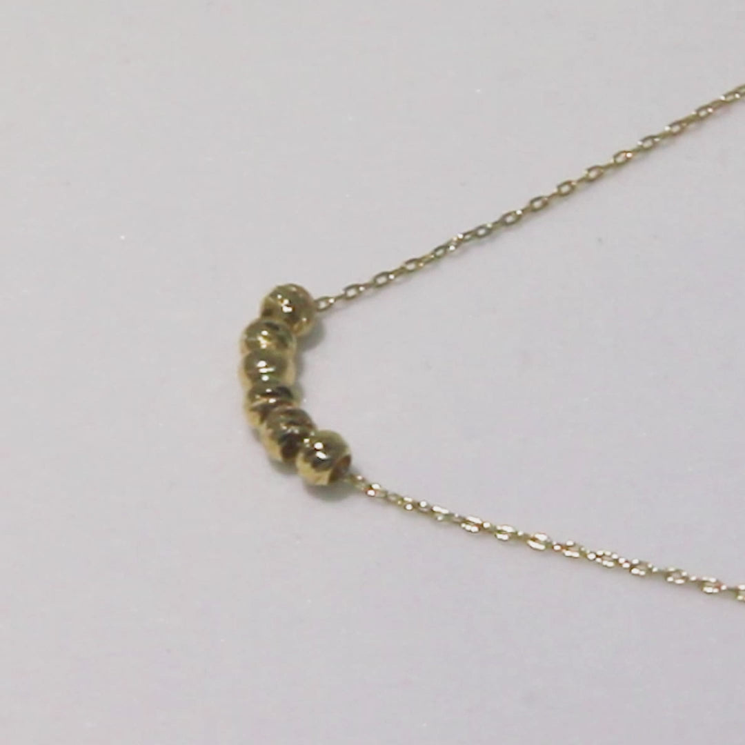 • Dainty & Minimalist Gold Beads Necklace • 