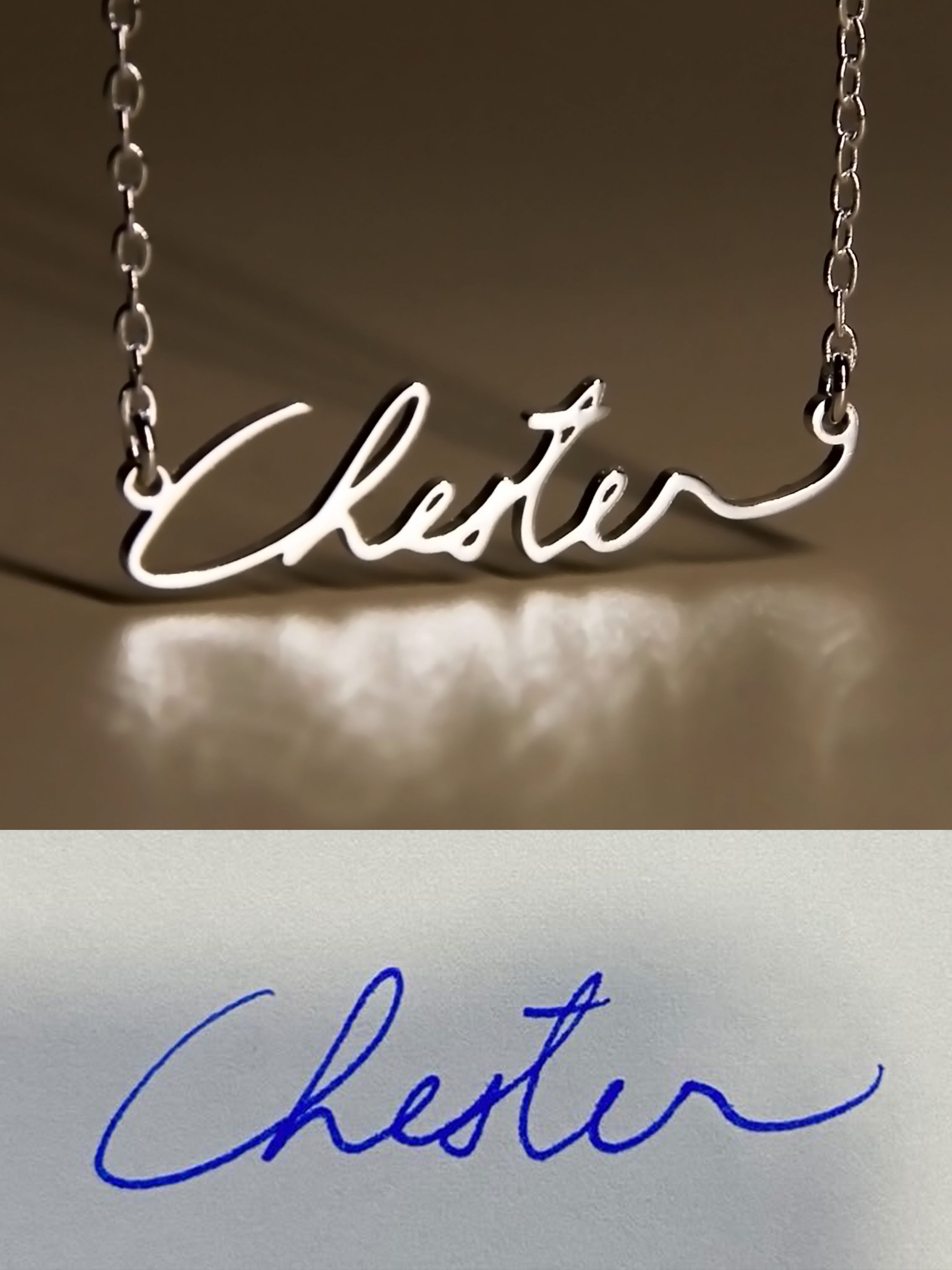 • Custom Actual Handwriting Necklace •