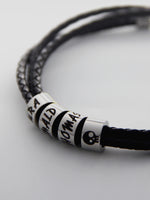 Load image into Gallery viewer, • Leather Family Name Men Bracelet •
