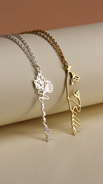 Silver Birth Flower Bracelet, Birth Flower Jewelry, Personalized