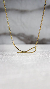 • Minimalist Simple Line Design Gold Necklace •