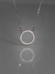 • Circle Paving CZ Diamond Necklace •