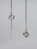 Load image into Gallery viewer, • Geometric Cube Threader Earrings •
