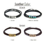 Load image into Gallery viewer, • Leather Family Name Men Bracelet •
