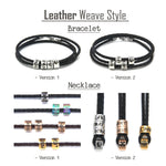 Load image into Gallery viewer, • Leather Family Name Men Bracelet •
